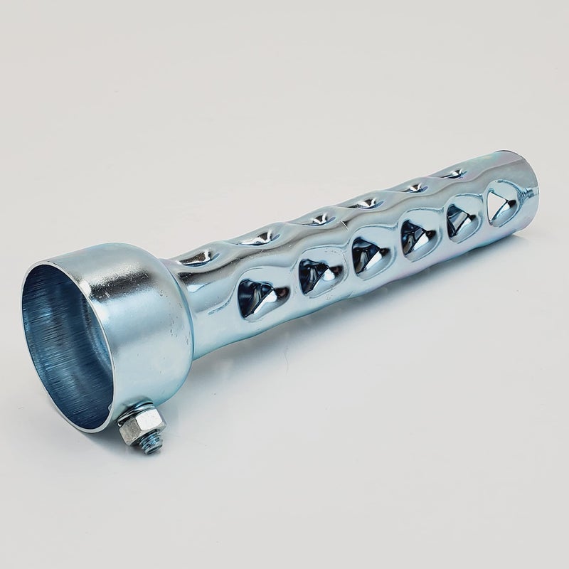 Billet Proof Designs 8    LONG Exhaust Baffles for 2"" OD Exhaust Pipes & Mufflers - Noise Reducer/Silencer - SOLD AS A PAIR w/Mounting Nut & Bolt - Galvanized Steel - Motorcycle, Harley, Chopper, Bobber, Cafe Racer - Image 2